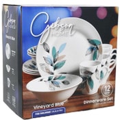 Wholesale - Gibson Home 12pc Dinnerware Set Vineyard Blue Ceramic CB C/P 2, UPC: 085081475930